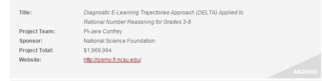 NCSU Grants - Archived - Jere Confrey