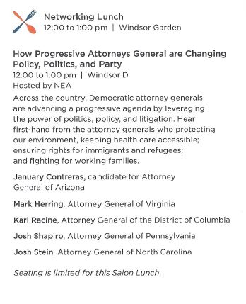 2018 Spring Conference - Josh Stein - Progressive AGS - Democracy Alliance