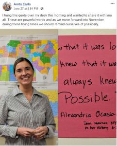 062718 Earls Campaign FB Ocasio Cortez socialist quote