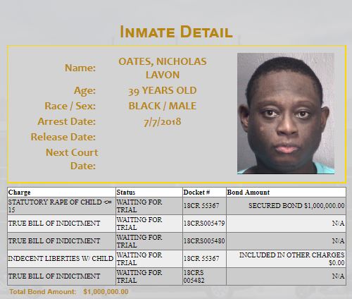 Nicholas Oates - New Hanover County Detention Center - NOV 18 UPDATE