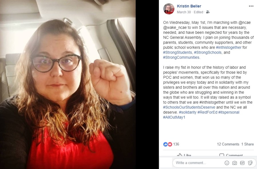 2019-03-30 Beller - FB - Commie Power Fist NCAE Organize 2020