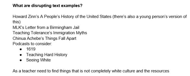 2020-09-05 DISRUPTING TEXTS EXCERPT OEA WCPSS EDCAMP EQUITY 2020