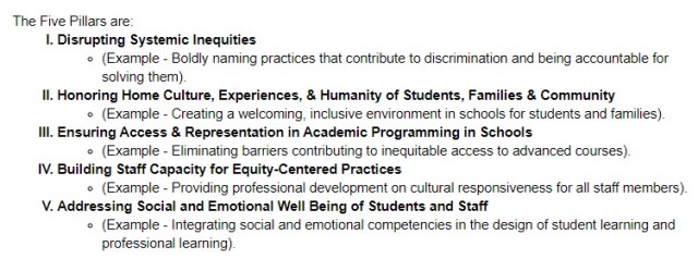 Durham Public Schools, Equity Policy, Five Pillars, Critical Race Theory